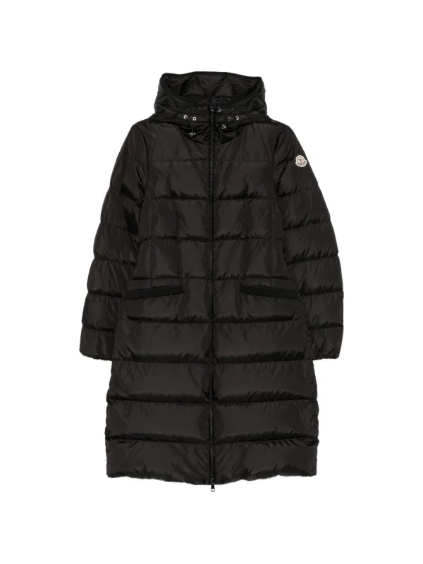 Moncler Casaco Matelassê Com Capuz | Preto | FARFETCH BR