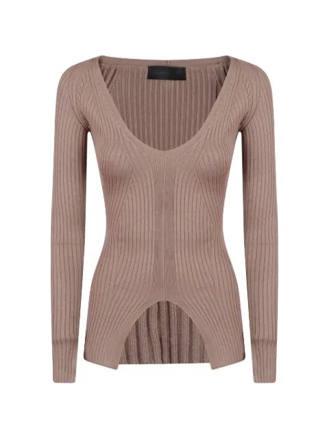 DONDUP ribbed-knit V-neck top