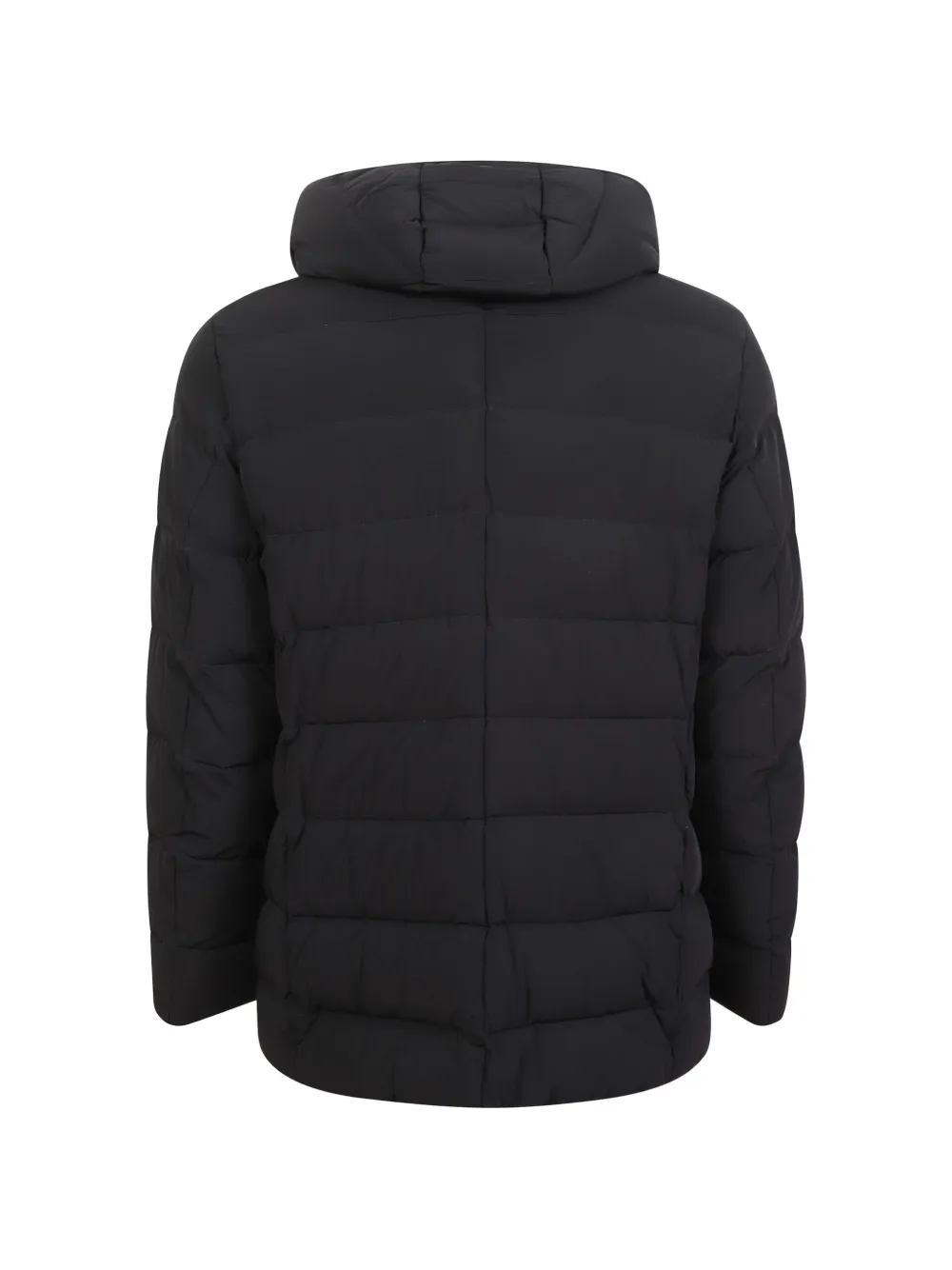Moorer double-breasted hooded jacket Zwart