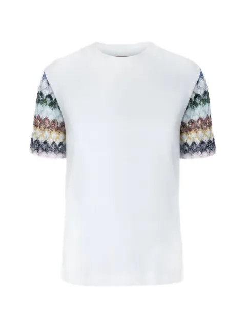Missoni cotton crewneck T-shirt with Chevron details