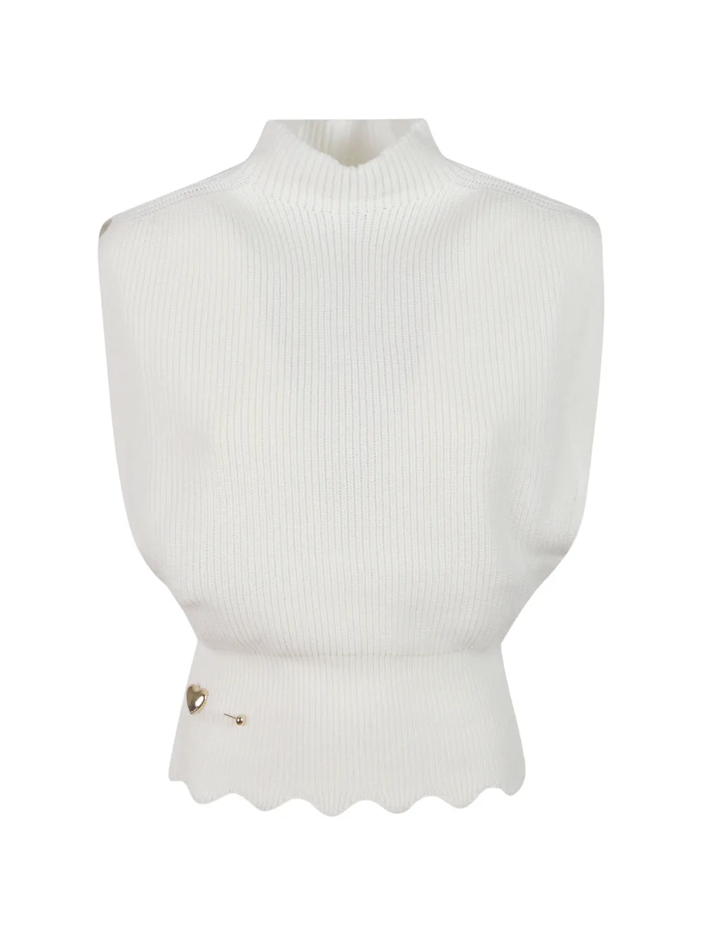TWINSET Gilet con orlo a smerlo - Bianco
