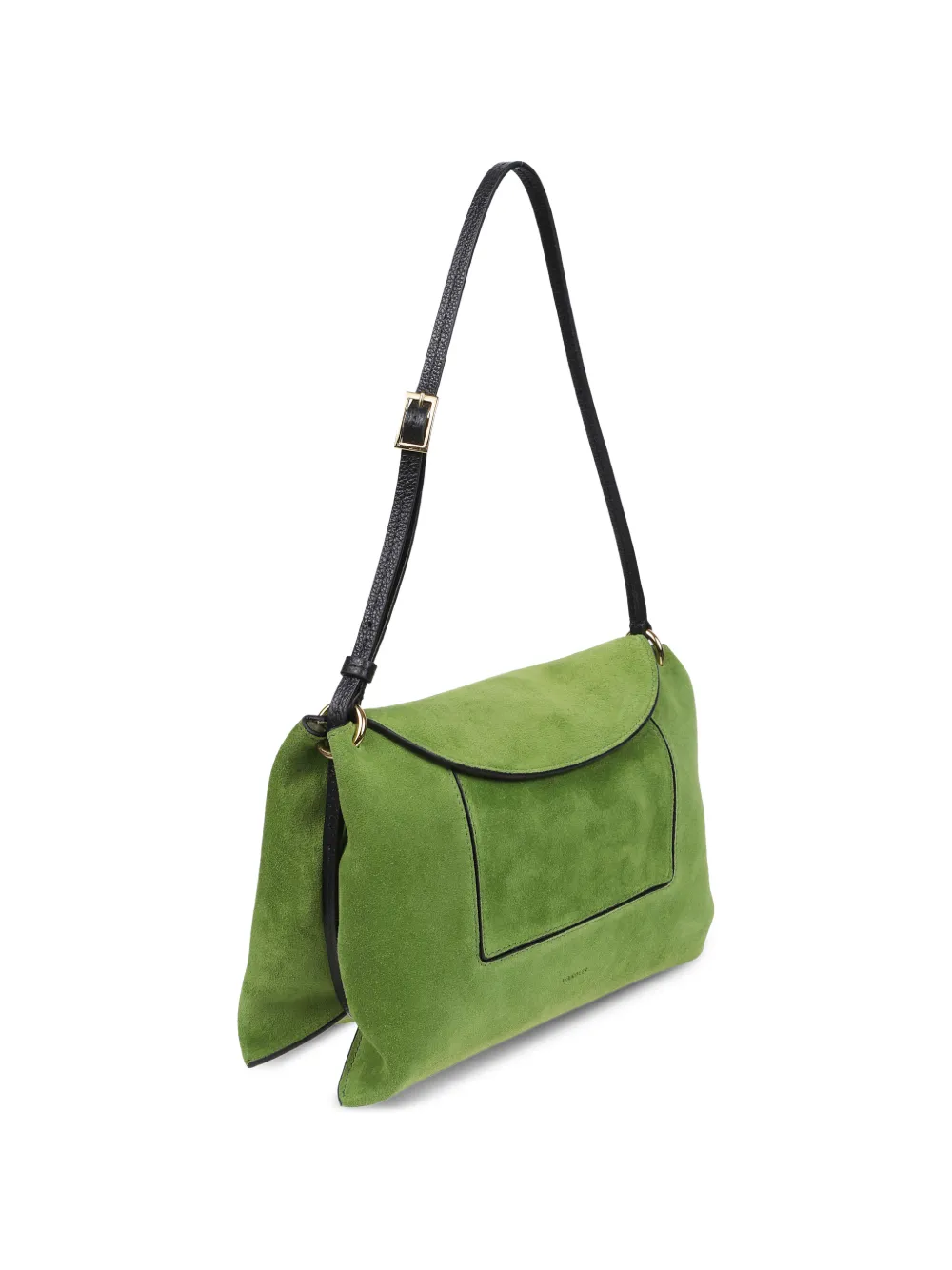 Wandler Penelope suède schoudertas met logoprint Groen