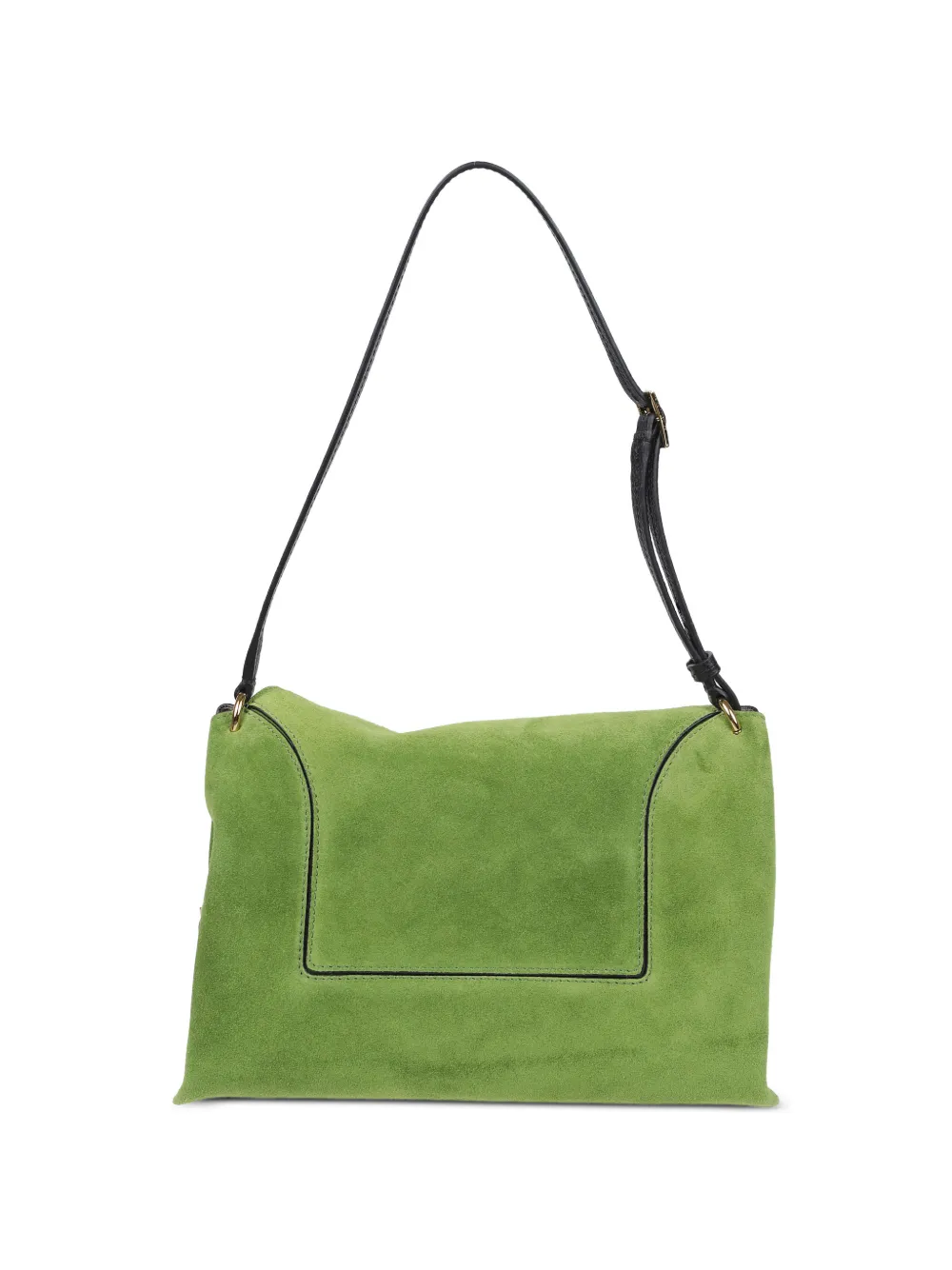 Wandler Penelope suède schoudertas met logoprint Groen