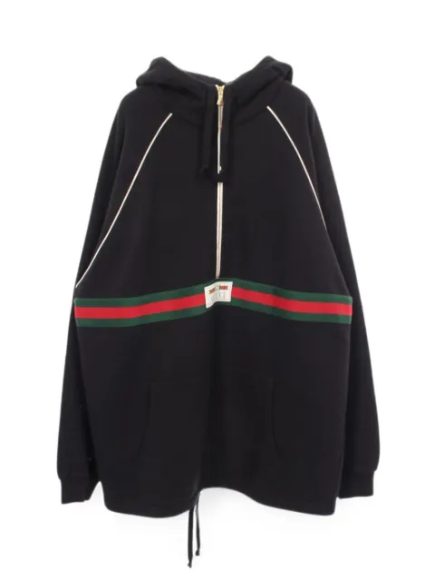 Gucci Pre-Owned Web stripe half-zip hoodie