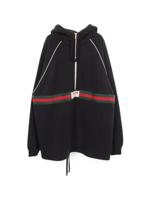 Gucci Pre-Owned Web stripe half-zip hoodie