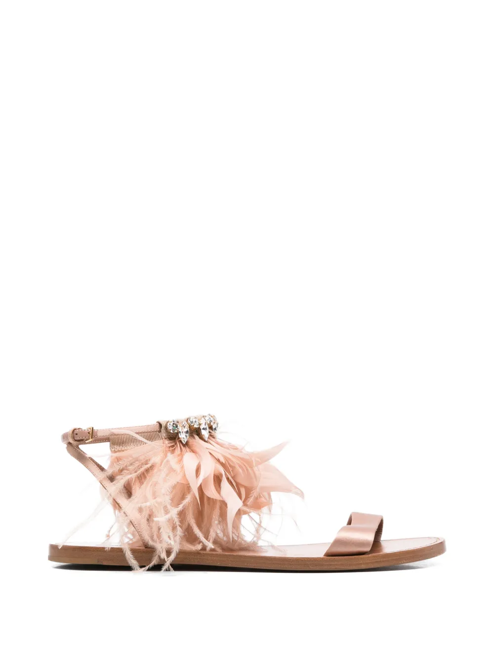 Miu Miu Pre-Owned 2000s crystal-embellishment sandals - Nude
