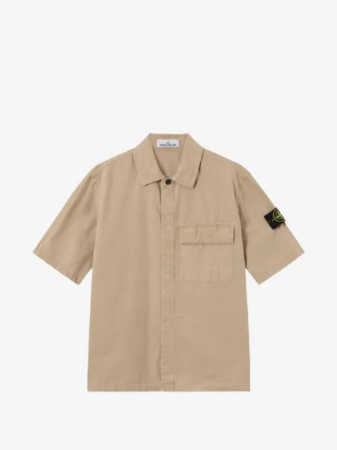 Stone Island logo-patch short-sleeve shirt