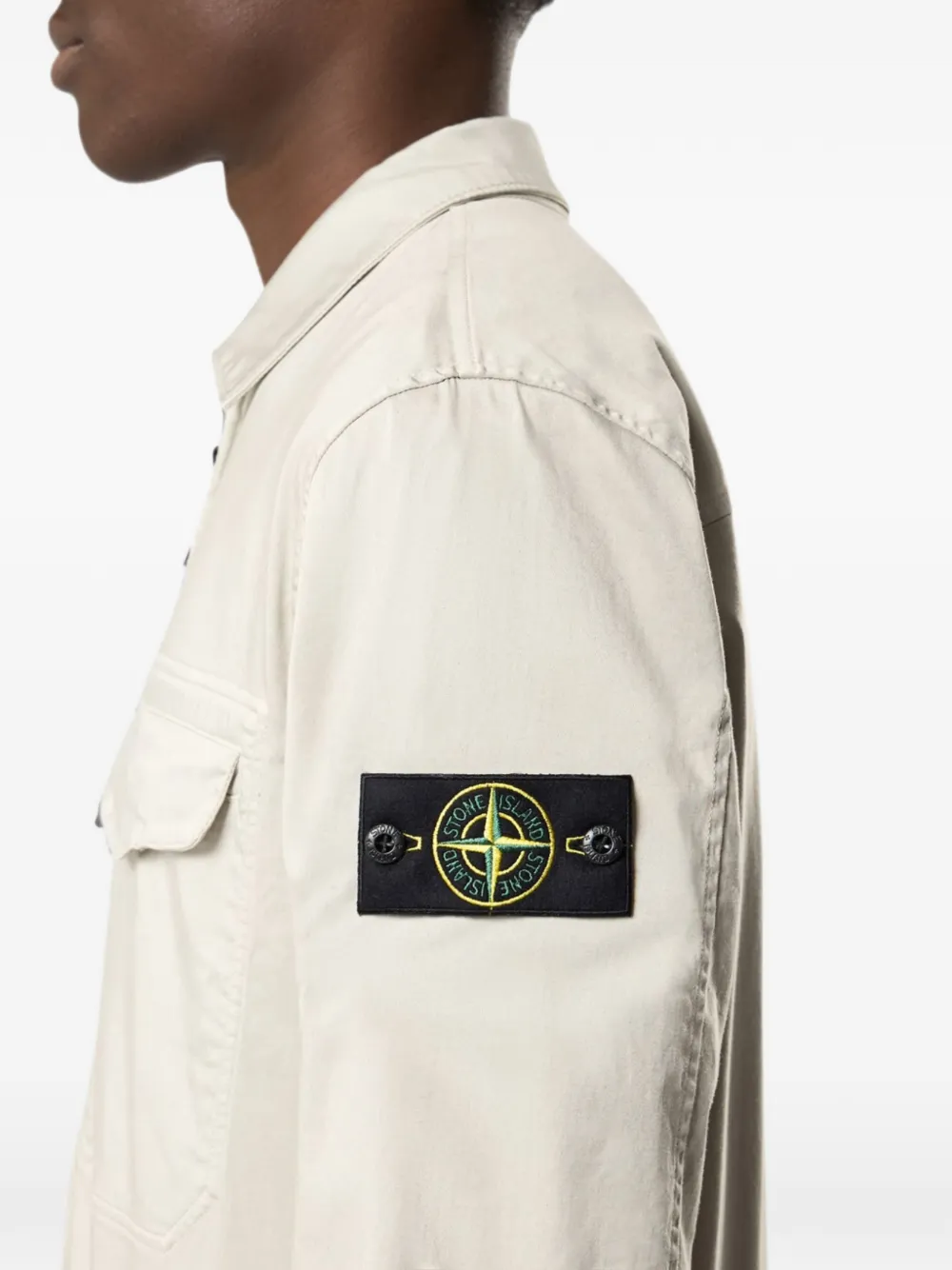 Stone Island Overhemd met logopatch Grijs