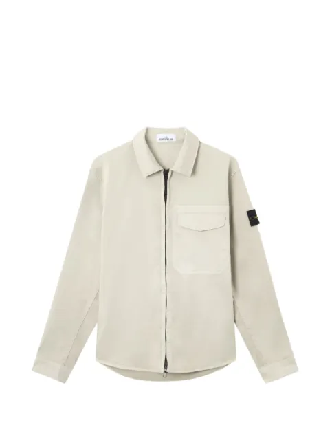 Stone Island camisa con parche del logo y cierre