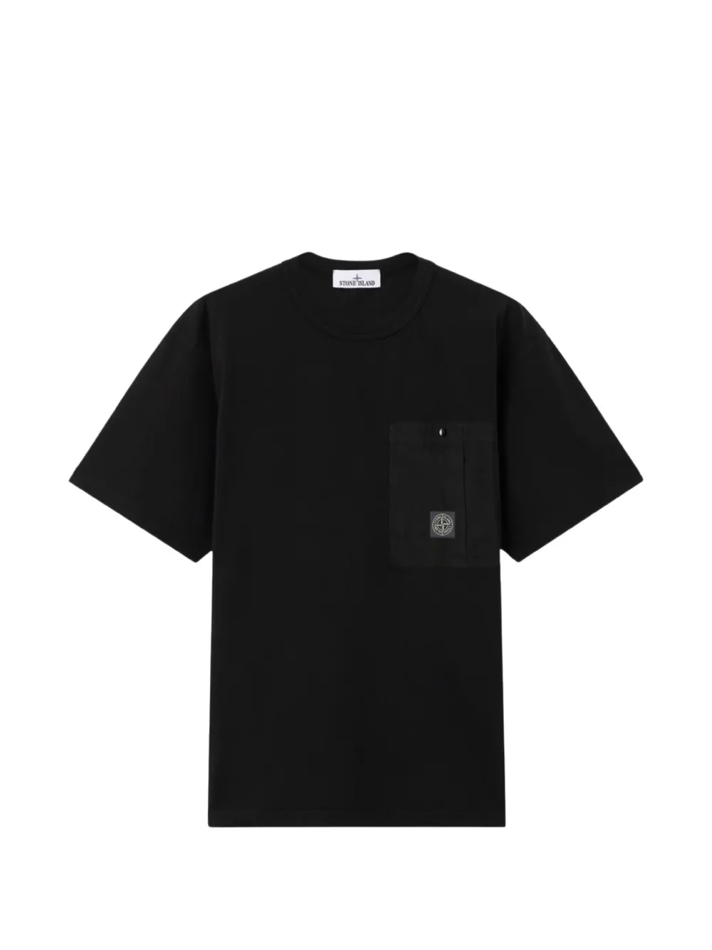 Stone Island 로고 패치 포켓 티셔츠 | 블랙 | Image 1