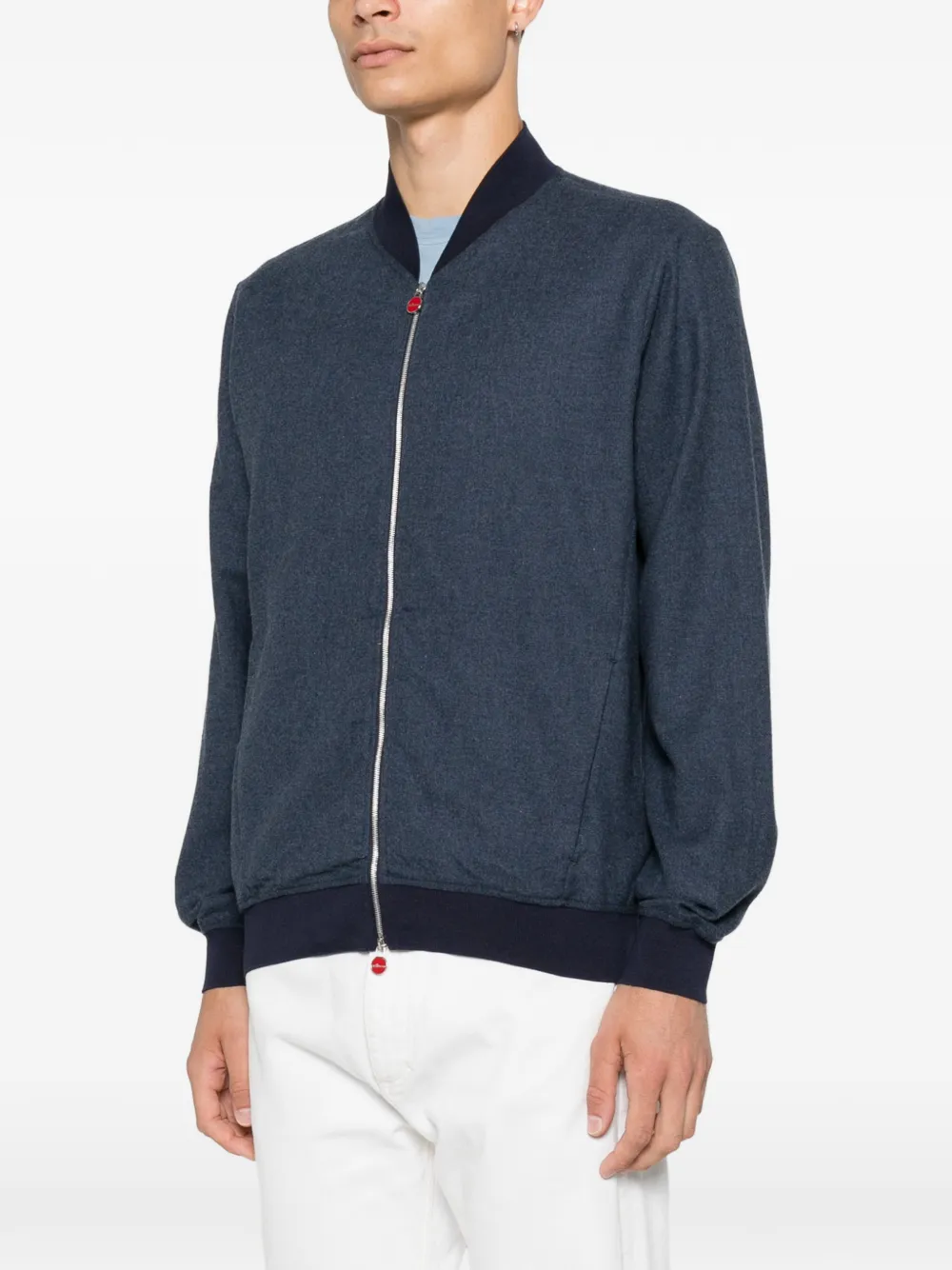 Kiton Bomberjack met rits Blauw