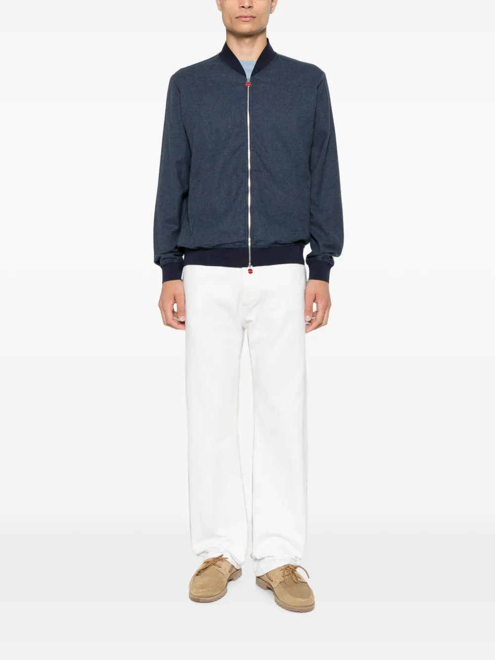 Kiton Bomberjack met rits Blauw