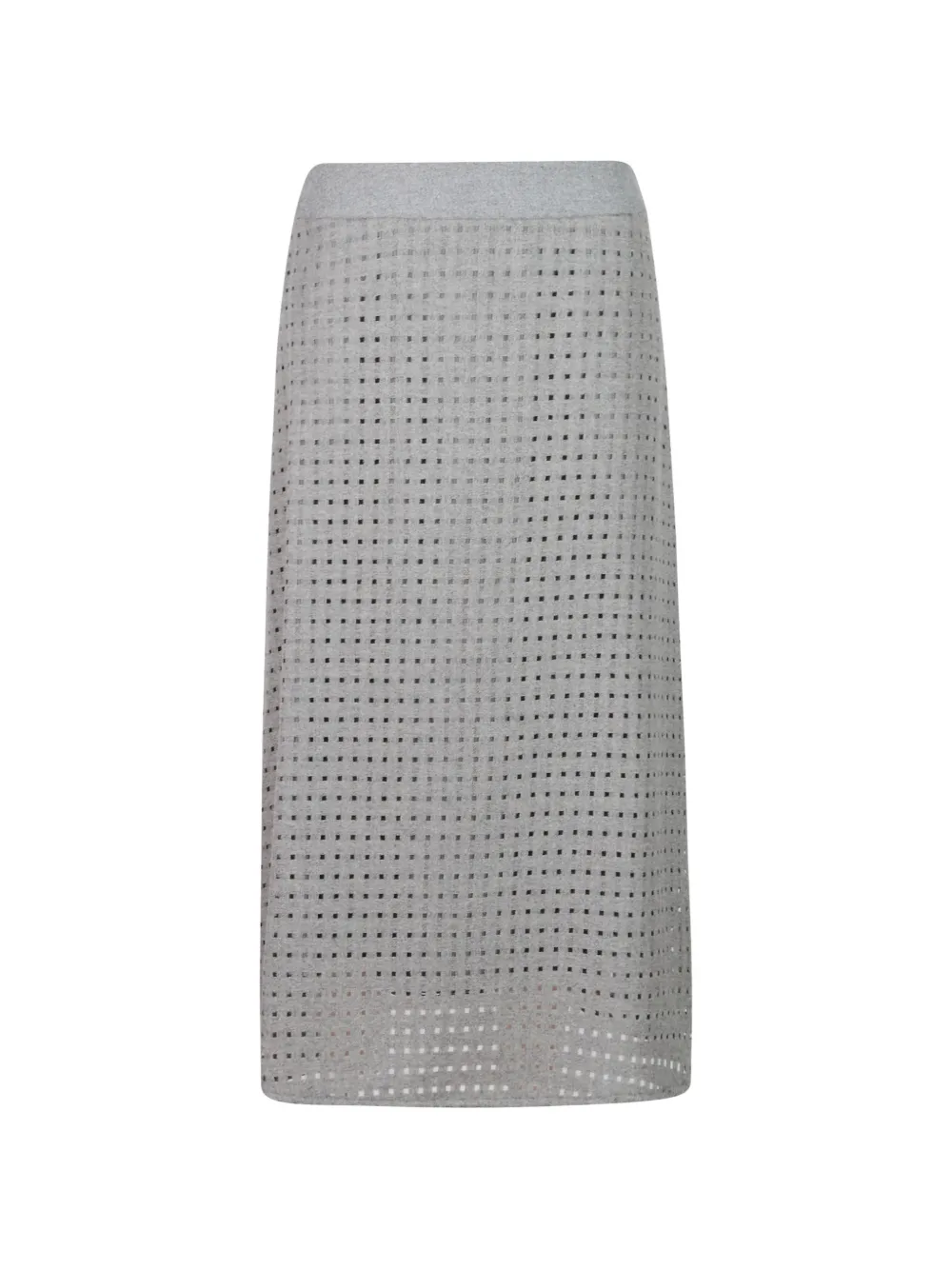 Peserico perforated-design A-line midi skirt - Grigio