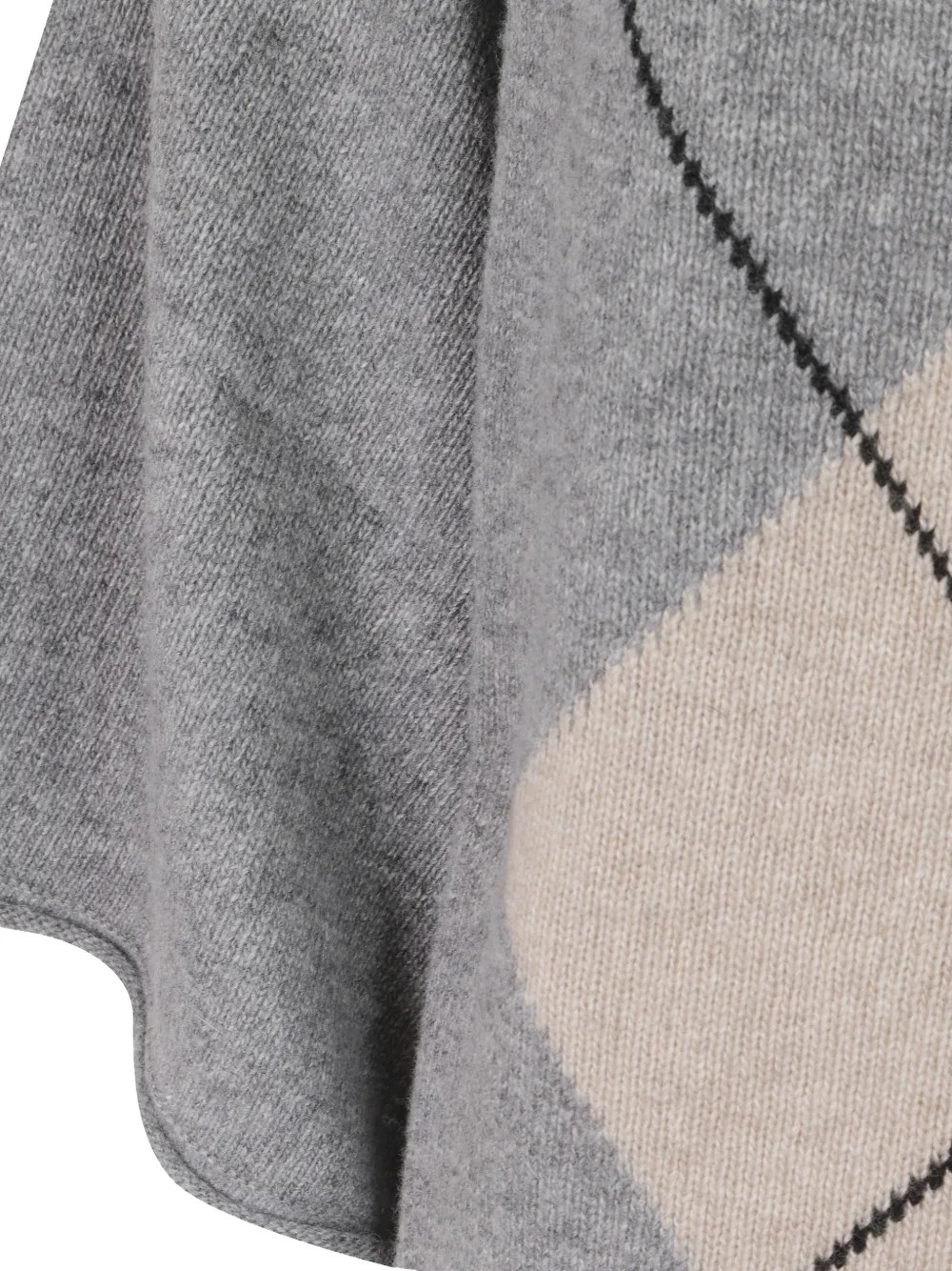 Fay argyle-knit high-neck sweater Grijs