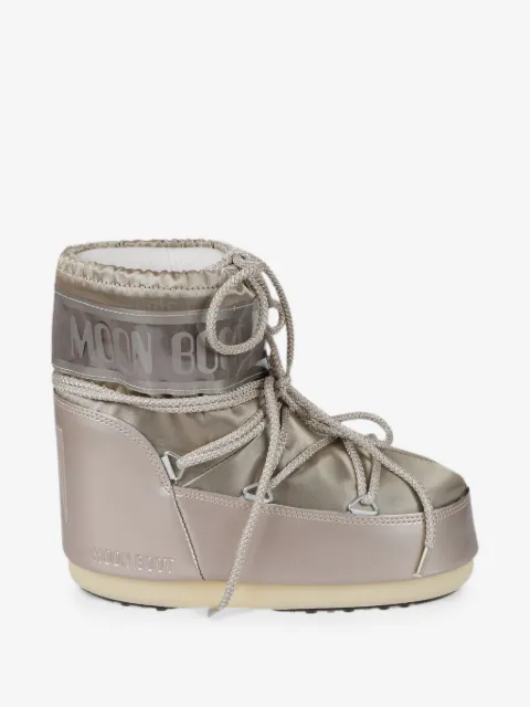 Moon Boot Kids tenis con agujetas y efecto metalizado