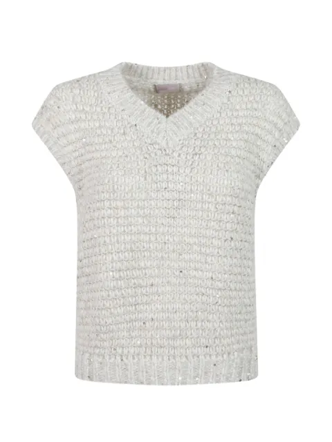 Herno sequin-embellished V-neck sweater