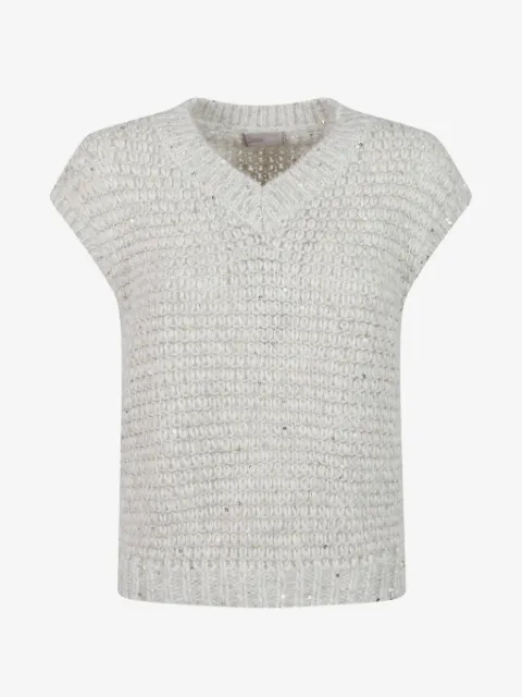Herno sequin-embellished V-neck sweater