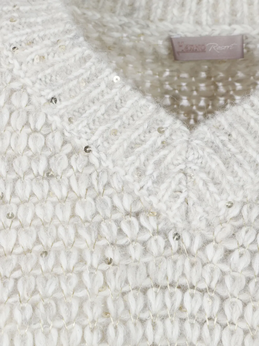 Herno sequin-embellished V-neck sweater Grijs