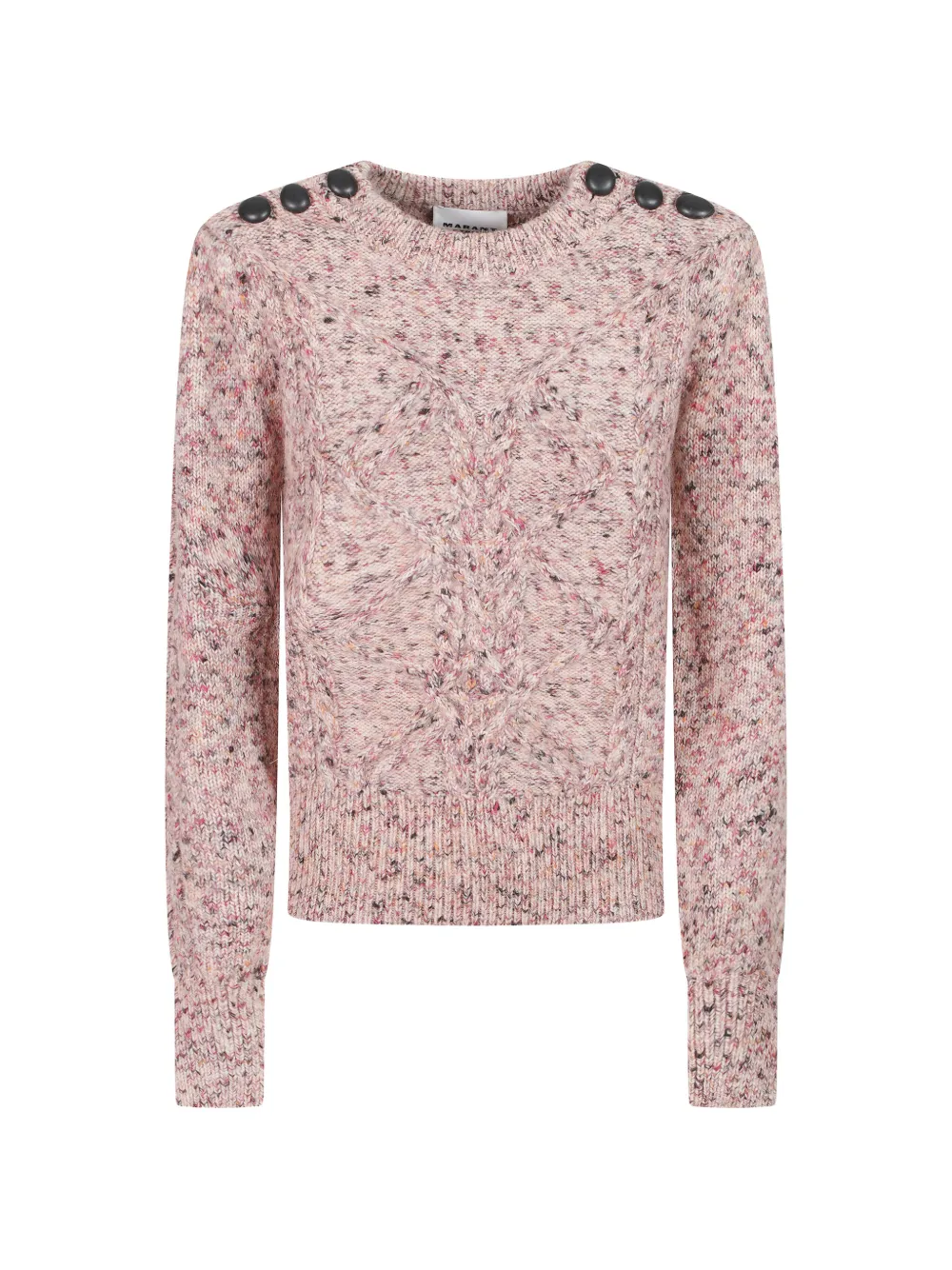 ISABEL MARANT cable-knit button-shoulder sweater Roze