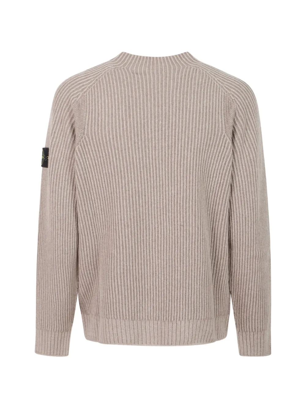 Stone Island ribbed-knit Compass-patch sweater Beige