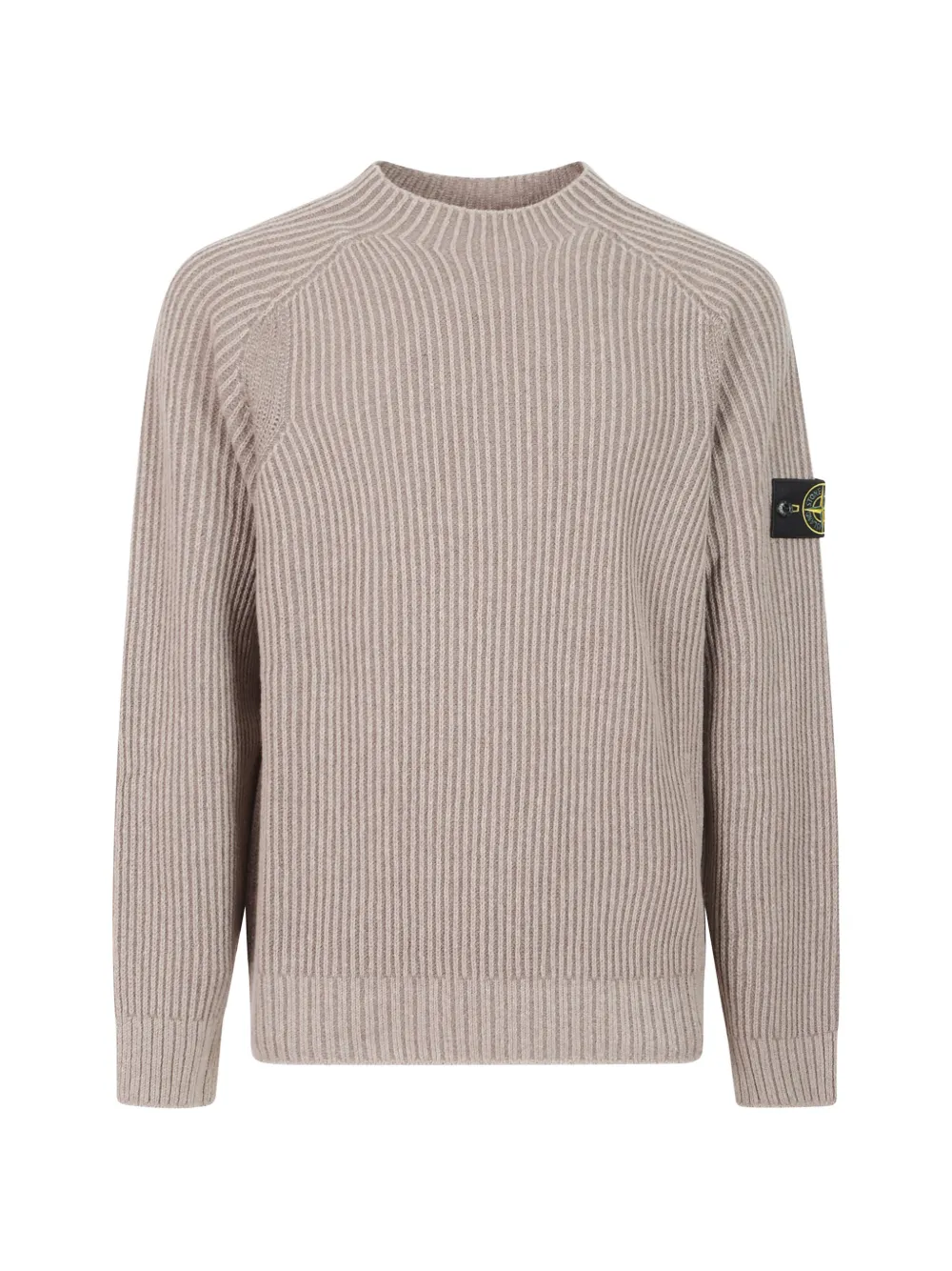 Stone Island ribbed-knit Compass-patch sweater - Toni neutri