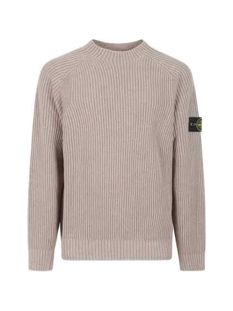 Stone Island ribbed-knit Compass-patch sweater