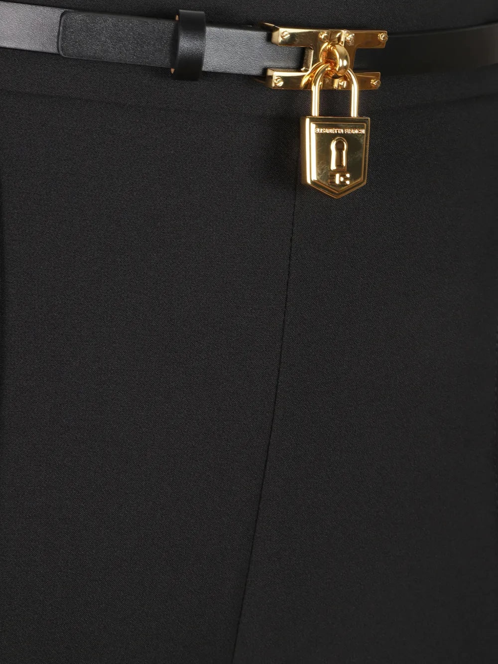 Elisabetta Franchi Shorts met hangslotdetail en ceintuur Zwart