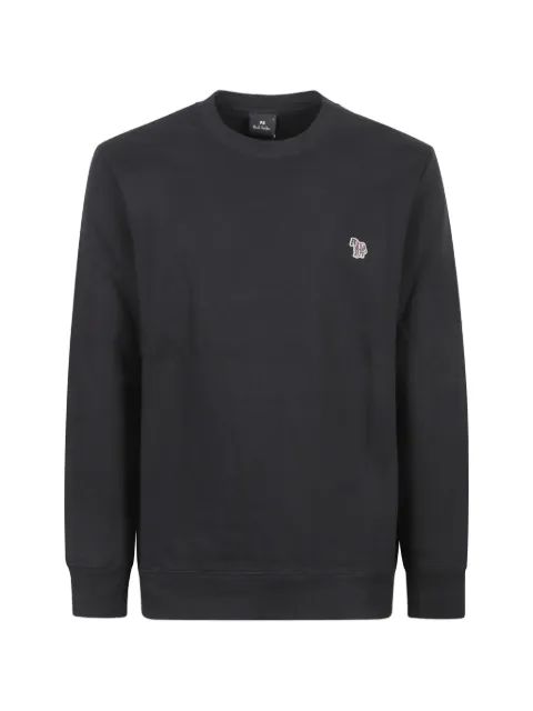Paul Smith black cotton embroidered Zebra-logo sweatshirt
