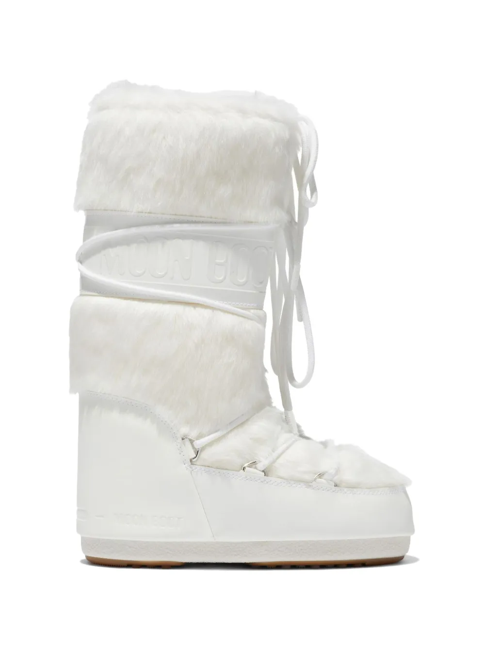 Moon Boot Icon faux-fur lace-up boots - White