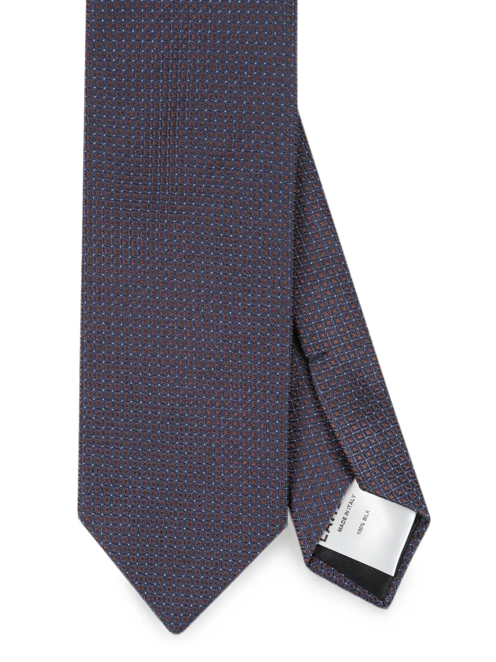 Lardini Zijden stropdas met geometrisch patroon Blauw