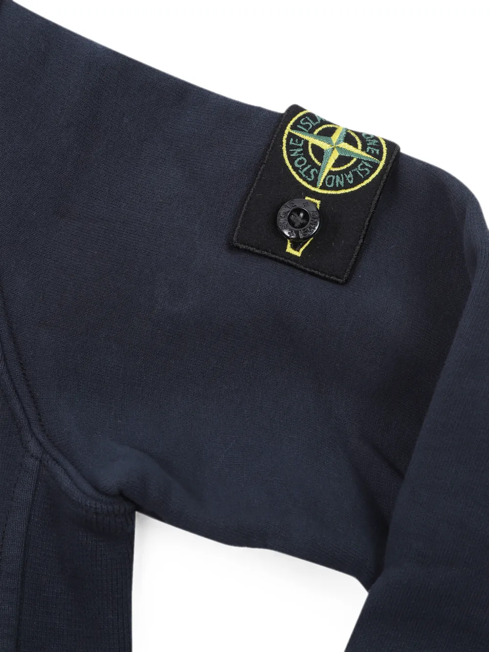 Stone Island Junior Trui met logopatch en rits Blauw