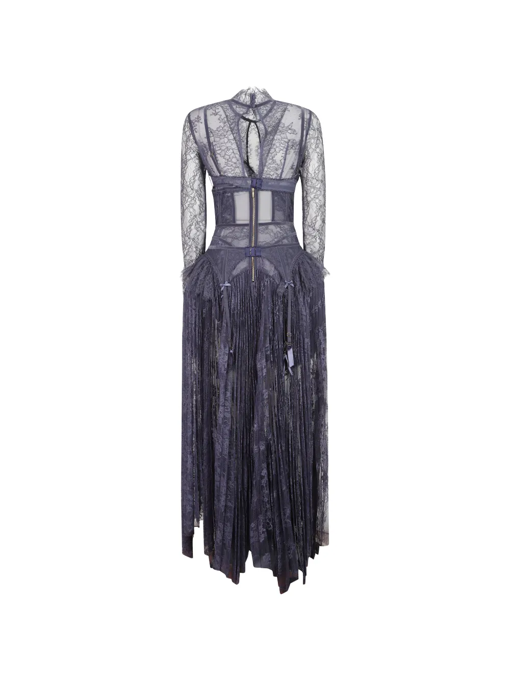 ZIMMERMANN Valiant Lingerie maxi-jurk met kanten afwerking Blauw