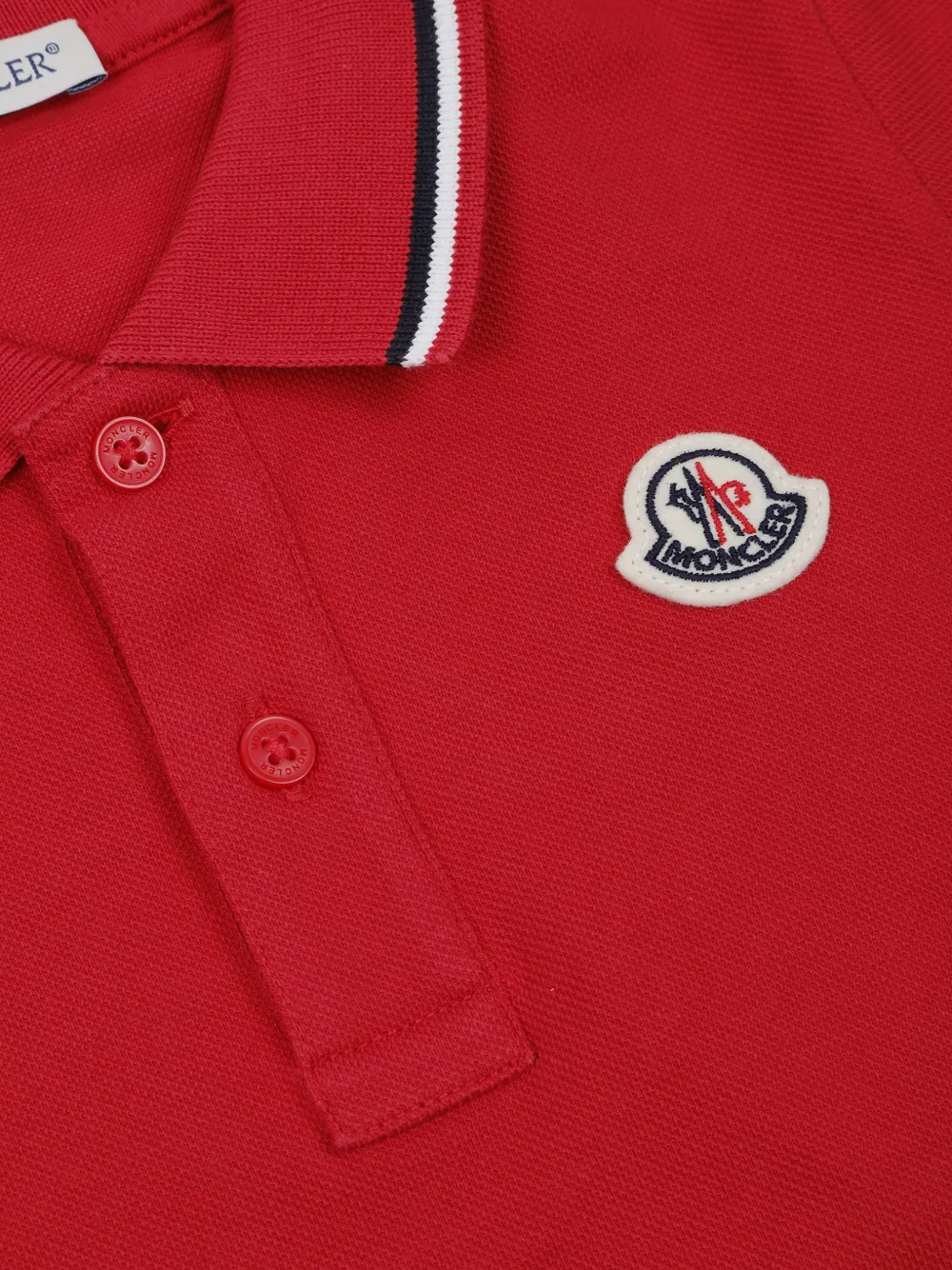 Moncler Enfant Poloshirt met logopatch Rood