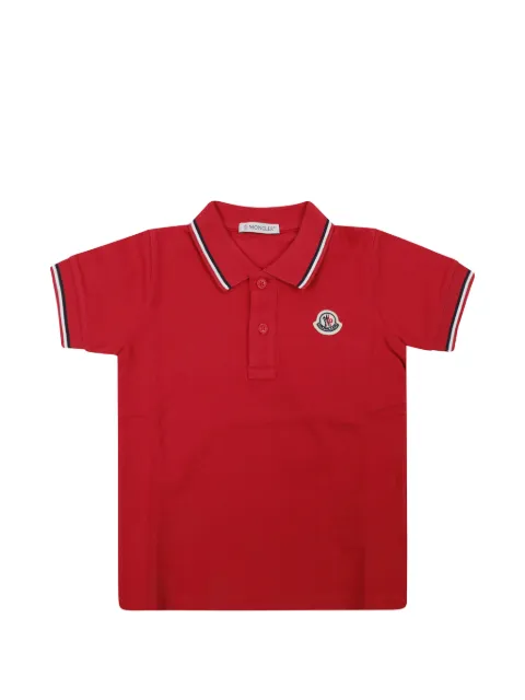 Moncler Enfant logo-patch tipped polo shirt
