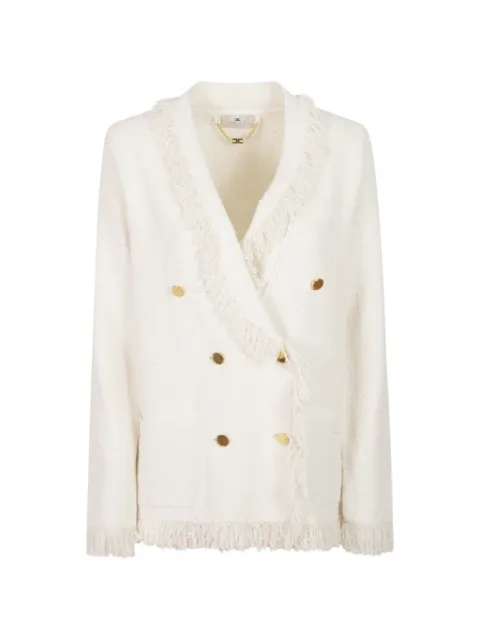 Elisabetta Franchi fringe-trim double-breasted blazer