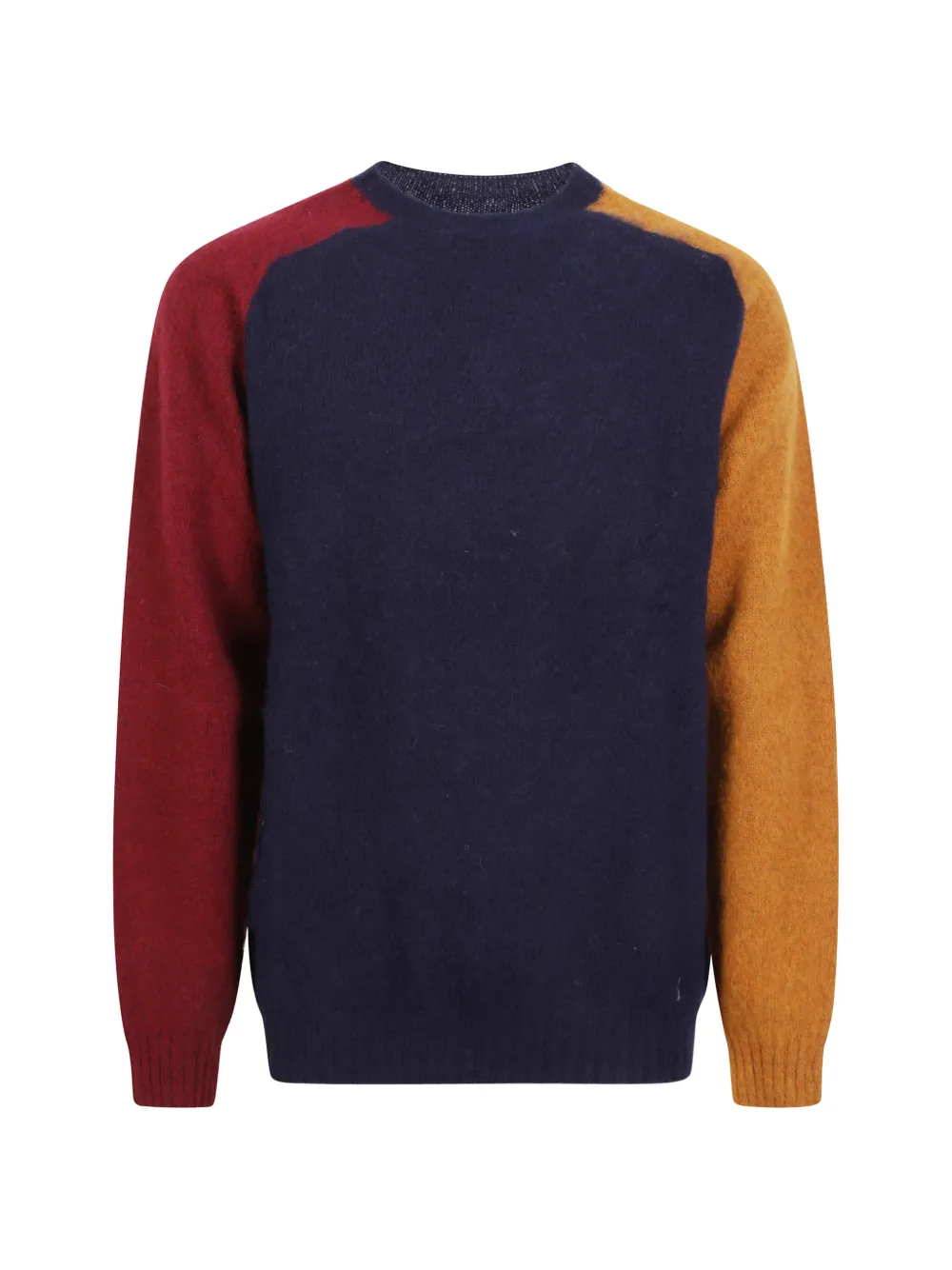 Barbour Scottish-Made colourblock wool crew neck jumper - Bleu Barbour Scottish-Made colourblock wool crew neck jumper - Bleu