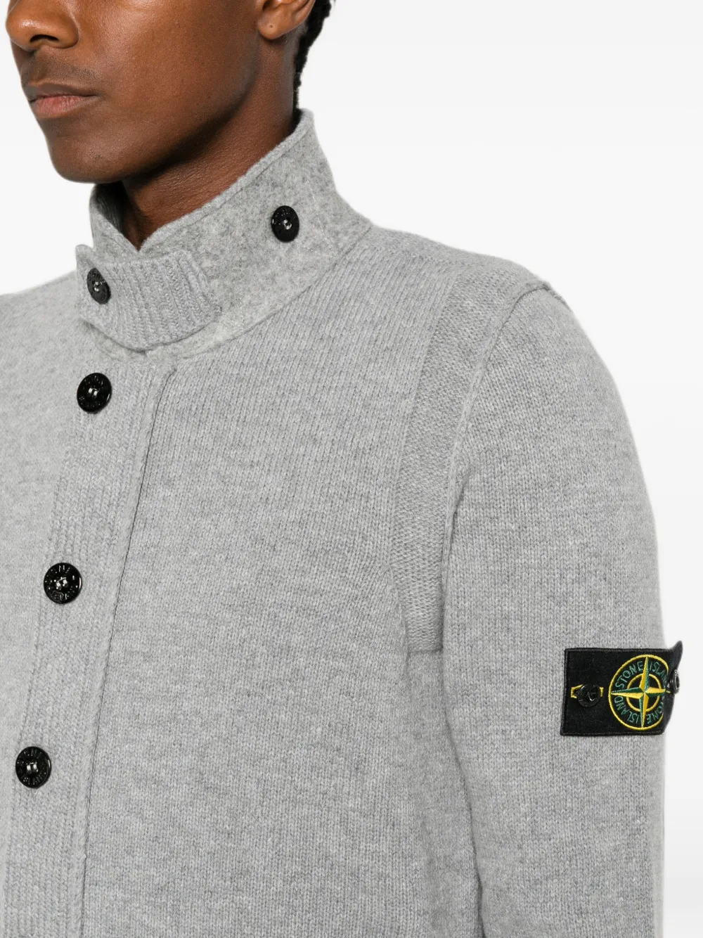 Stone Island 5100047 lamswollen trui Grijs