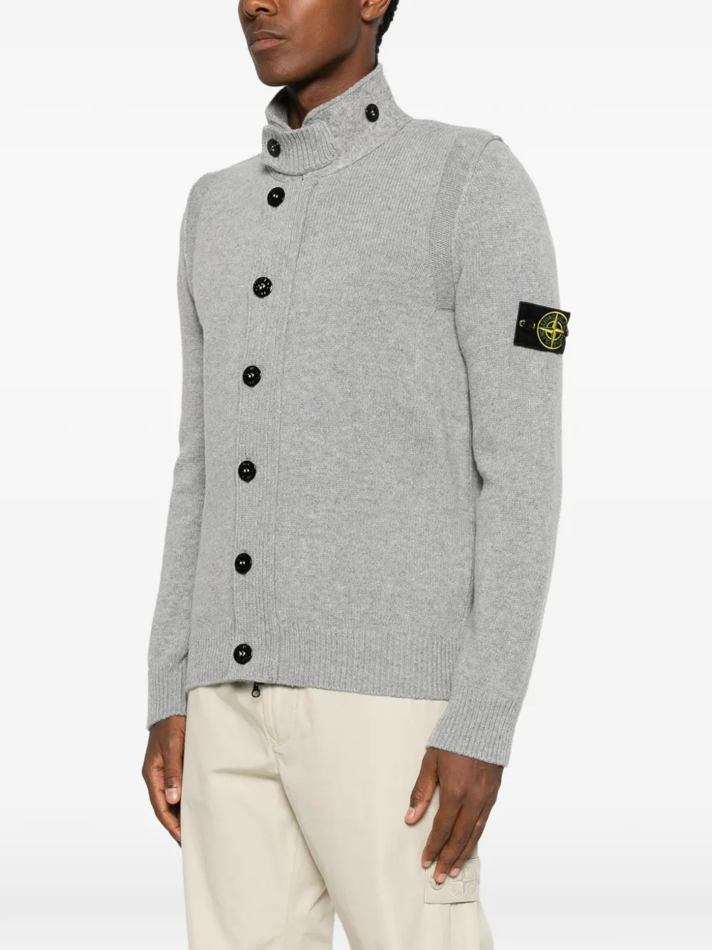 Stone Island 5100047 lamswollen trui Grijs