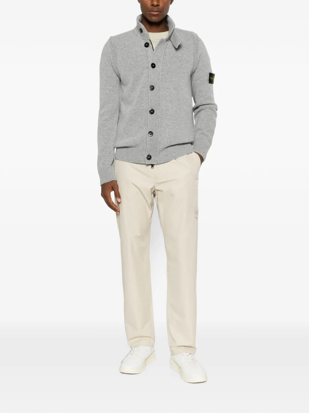 Stone Island 5100047 lamswollen trui Grijs