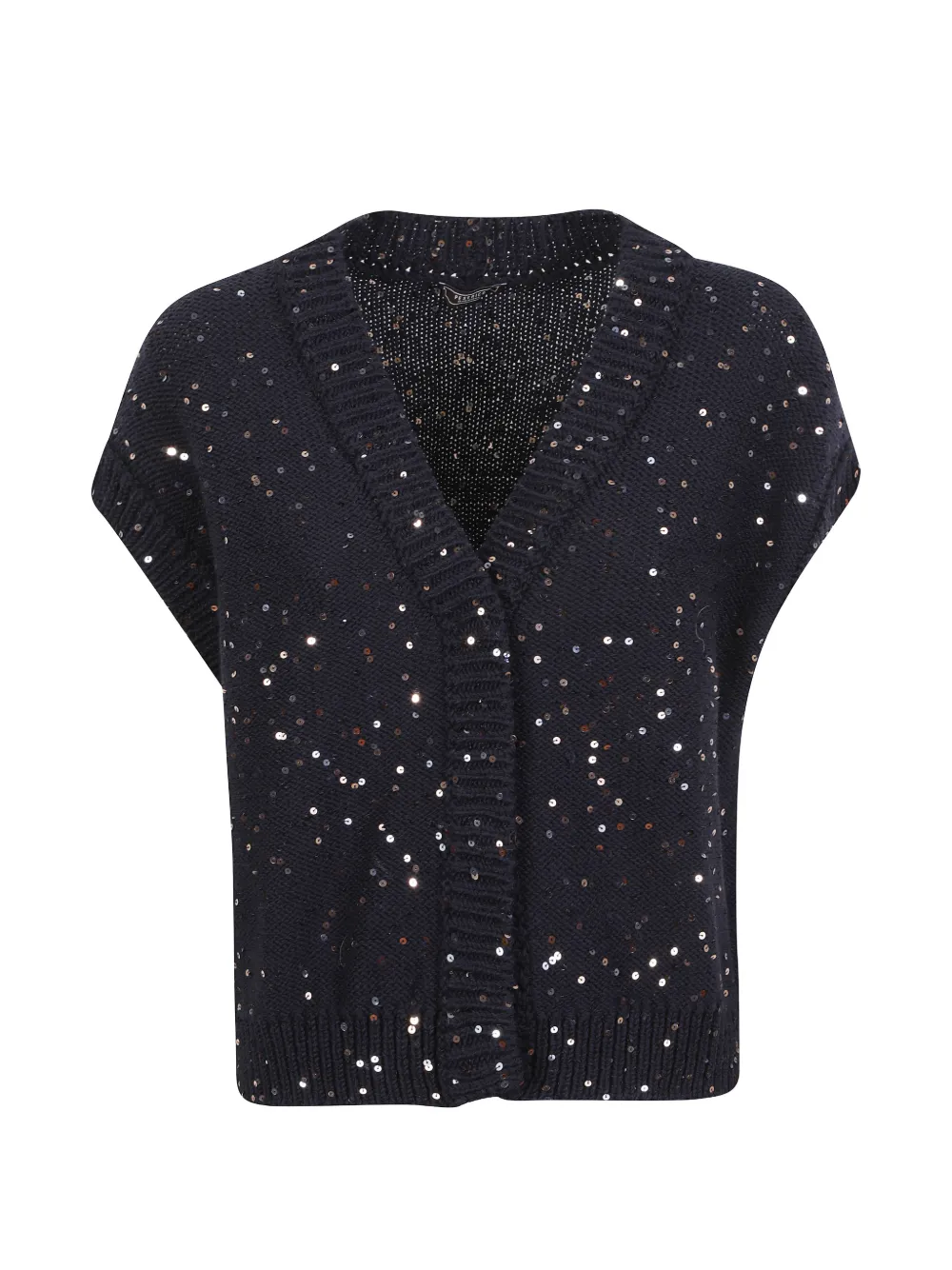 Peserico sequin-embellished V-neck vest Blauw