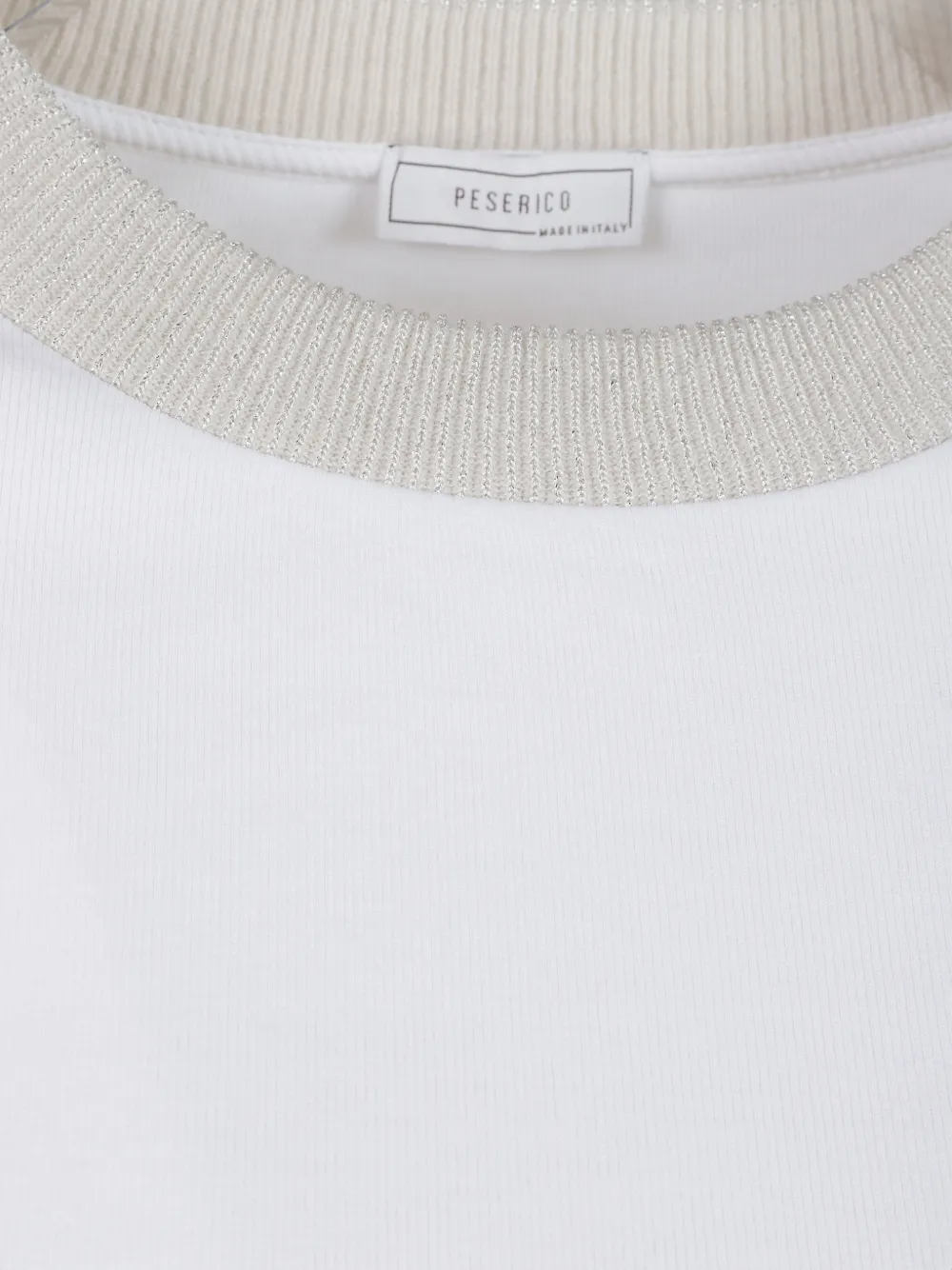 Peserico T-shirt met metallic afwerking Wit