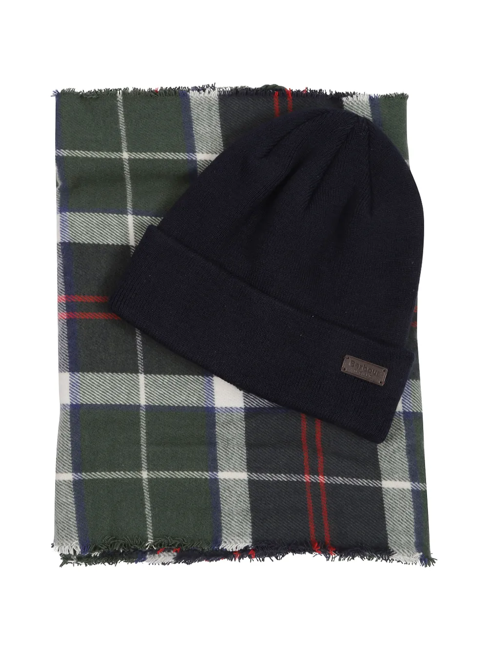 Barbour Swinton & Galingale tartan-print scarf beanie hat set · One Size