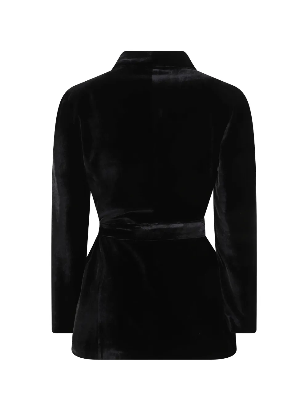 Peserico velvet belted jacket Zwart
