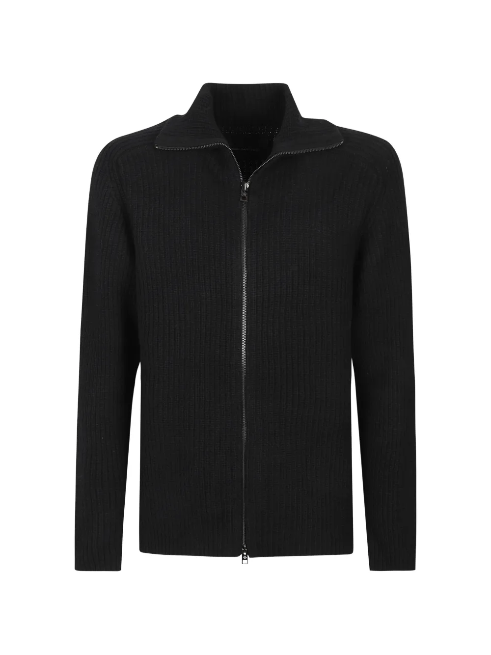 Tagliatore Ribgebreid vest Zwart