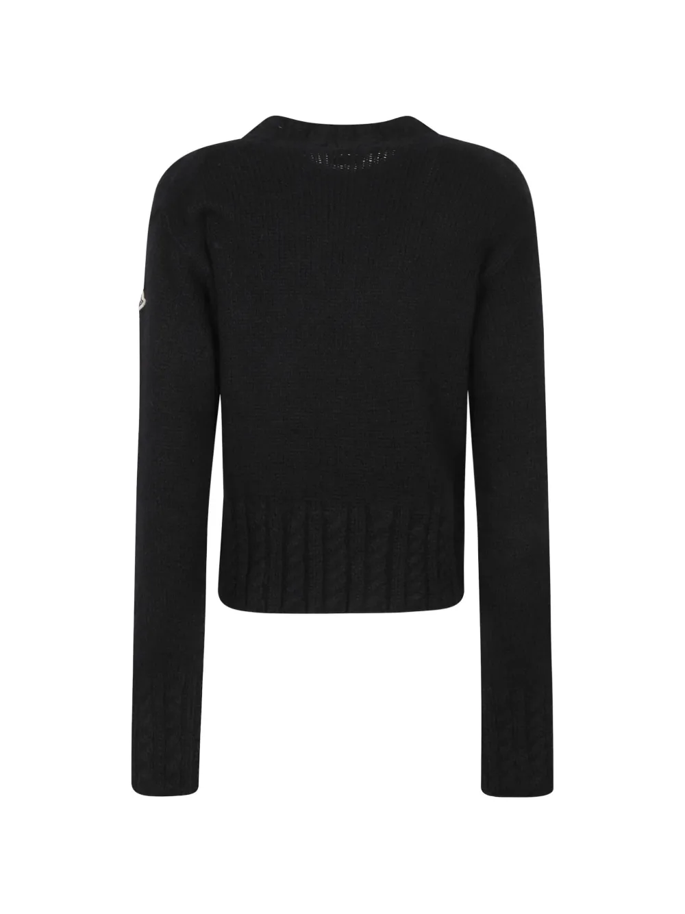 Moncler cable-knit logo-patch sweater Zwart