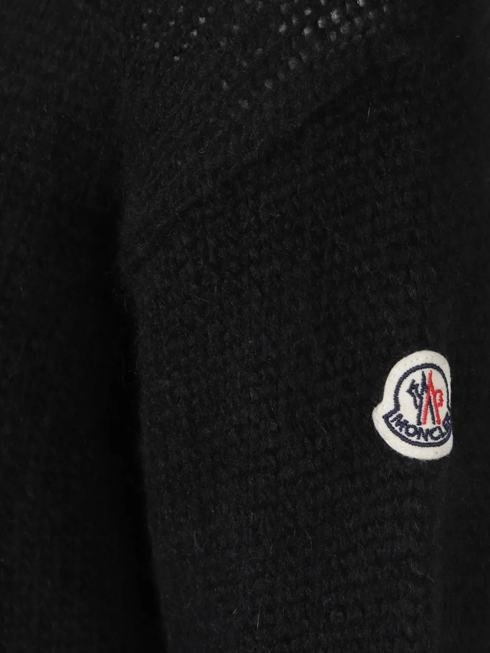Moncler cable-knit logo-patch sweater Zwart