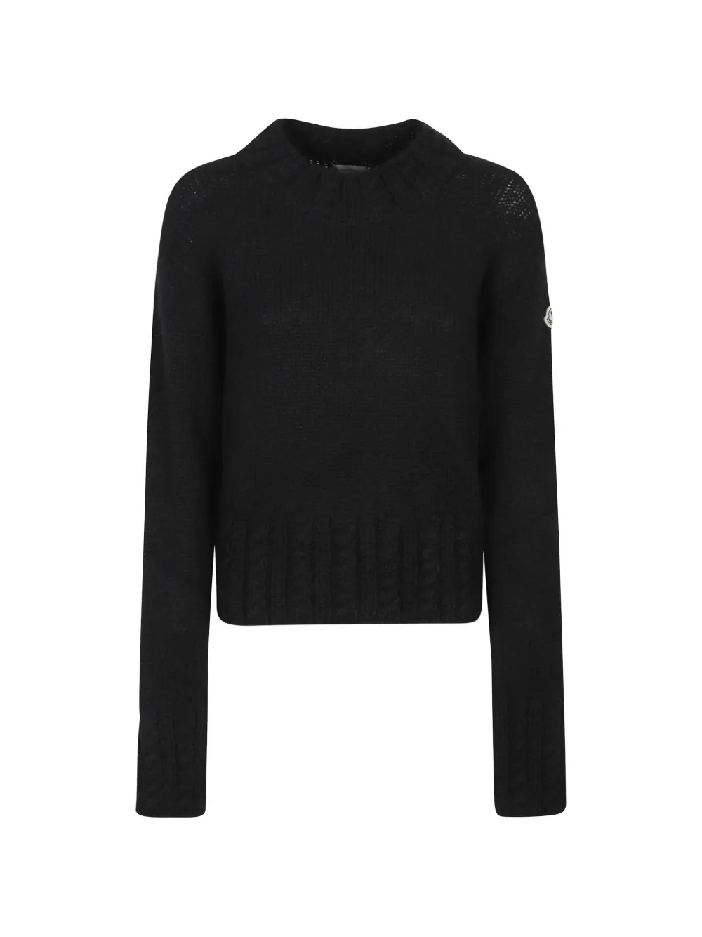 Moncler cable-knit logo-patch sweater