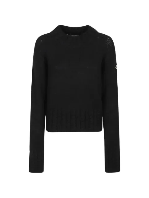 Moncler cable-knit logo-patch sweater