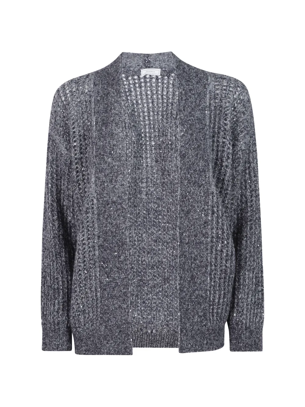 Peserico sequin-embellished open-knit cardigan - Grigio