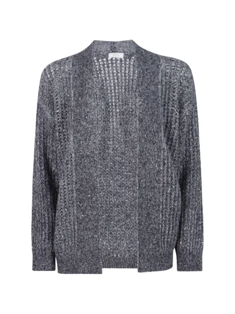 Peserico sequin-embellished open-knit cardigan